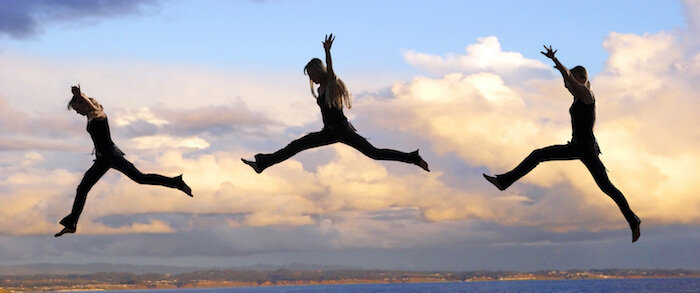 people jumping in the air