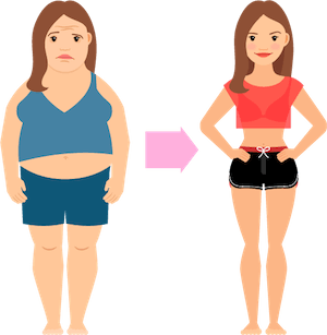 Cartoon Drawing of larger women and smaller women